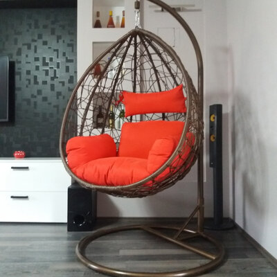 Viseća Ljuljaška od Pletenog Wicker Ratana Sa Jastukom - Anguilla