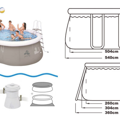 Ovalni Bazen sa čeličnim okvirom 540 x 304 x 106 cm  26-343