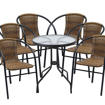 Garnitura od Ratana Wicker - 6 Stolica + Sto - Cristobal 6