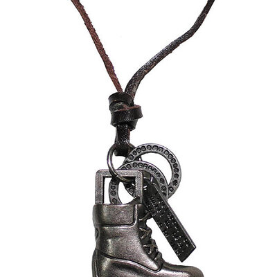 Kožna ogrlica sa priveskom Čizma Max Fuchs MFH 28125B 4956