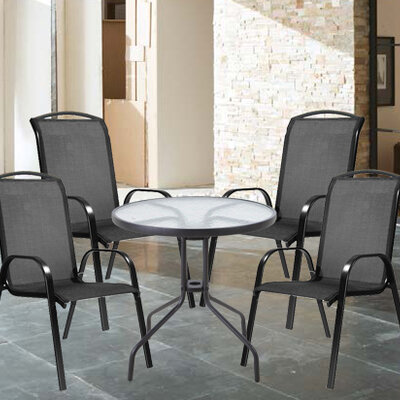 Garnitura Textilen - 4 Stolice + Sto - Iberia