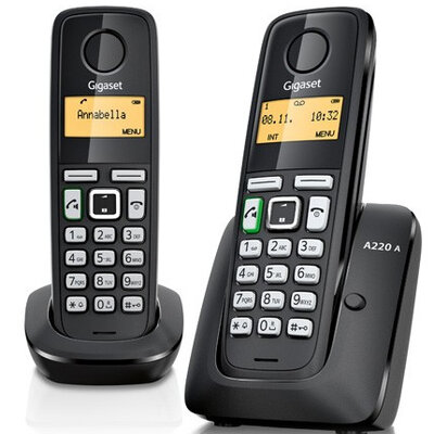 Bežični fiksni telefon Gigaset A220A Duo Black