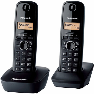 Bežični DECT telefon Panasonic KX-TG1612FXH DUO crni