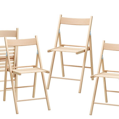 Četiri drvene sklopive trpezarijske stolice Bondo