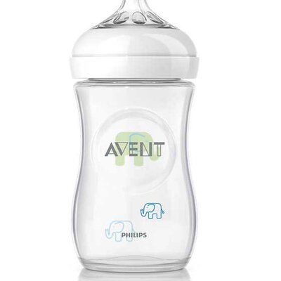 Avent Flašica za bebu Natural 260ml Slon plava