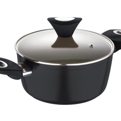 Bergner Keramička šerpa sa poklopcem 5l Allure Black BG-6624