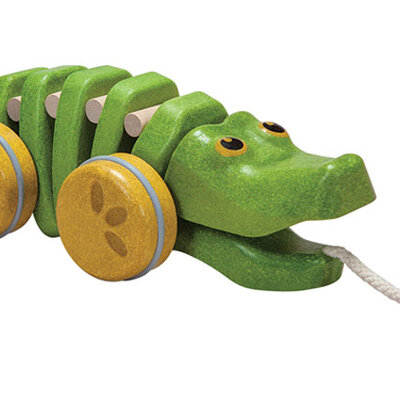 Plan Toys Drvena igračka na povlačenje Razigrani aligator Planwood 5609