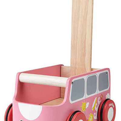 Plan Toys Drvena kolica Kombi hodalica roze 5185