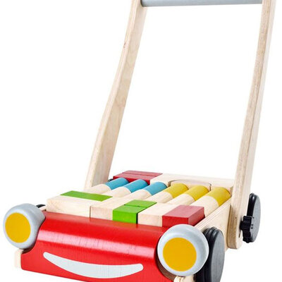 Plan Toys Drvena kolica sa geometrijskim oblicima hodalica Auto 5123