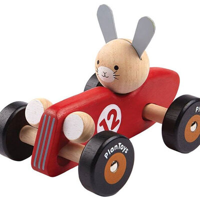 Plan Toys Drveni trkački automobil Zec 5704