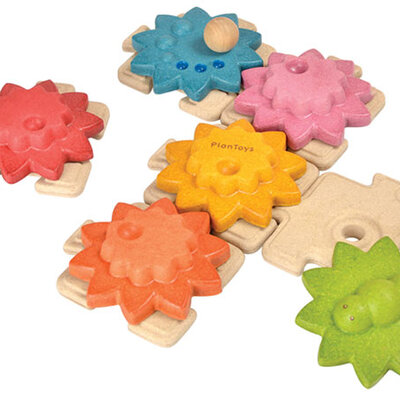 Plan Toys Drvena roto slagalica sa zupčanicima 5634