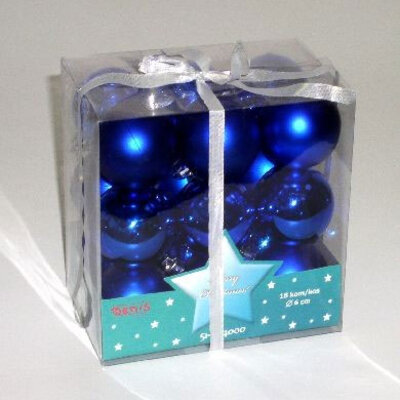 Novogodišnji ukrasi Plave kugle za jelku 6cm 18kom 51-204000