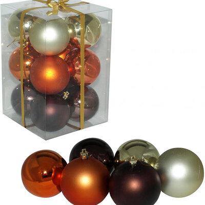 Ukrasi Za Jelku 12 komada - Kugle 8 cm Raznobojne