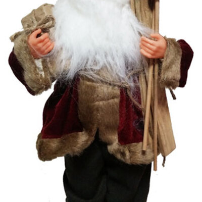 Novogodišnji ukras Deda Mraz sa skijama visina 41cm