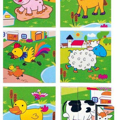 WoodyLand - Drvena slagalica - kocke Domaće životinje 90040