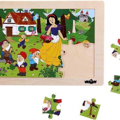 WoodyLand Drveni puzzle Snežana i 7 patuljaka 91156