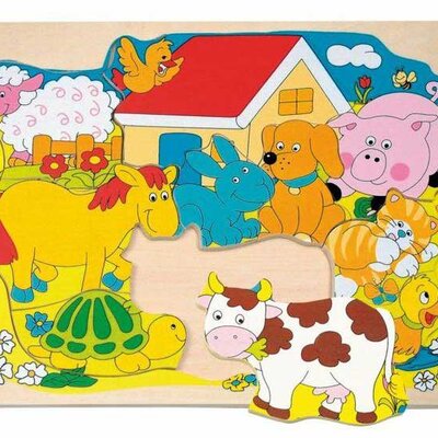 WoodyLand - Drveni puzzle Farma 90340