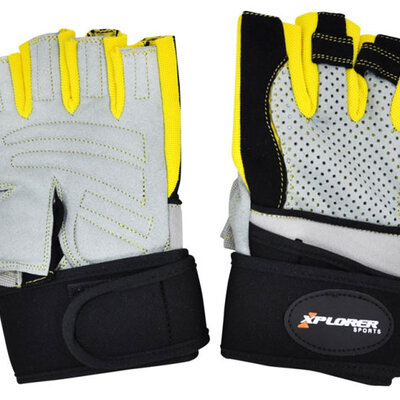 Fitnes rukavice Xplorer sivo-žute XL 06644