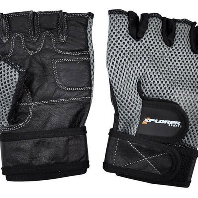 Fitnes rukavice Xplorer sive koža XXL 06654