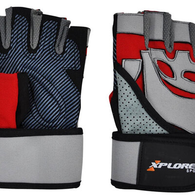 Fitnes rukavice Xplorer sivo-crvene XL 06645