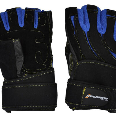 Fitnes rukavice Xplorer plave koža L 06633