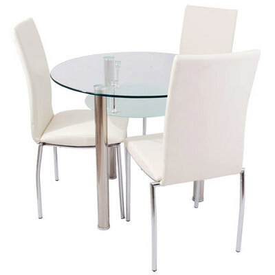 Trpezarijska Garnitura Modena 3 stolice i stakleni sto