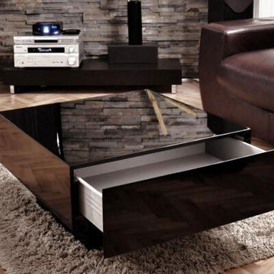 Klub Sto Maxx 65 x 65 x 35 cm Sa Jednom Fiokom Black