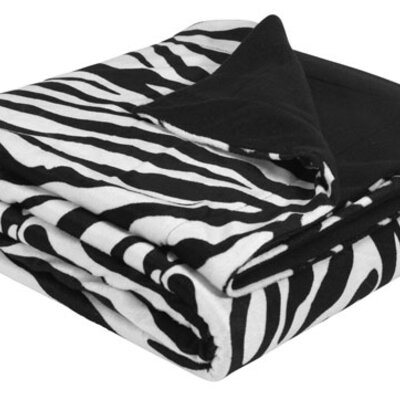 Ćebe 130x180cm zebra crna/bela