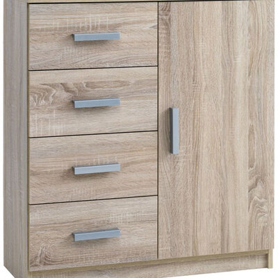 Komoda Rosto 4 fioke 1 vrata boja hrasta