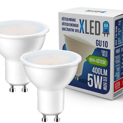 LED sijalica XLED GU10 5W 220V Toplo bela 400Lm 21187 2kom.