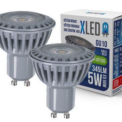 LED sijalica XLED GU10 5W 220V Toplo bela 345Lm 21185 2kom.