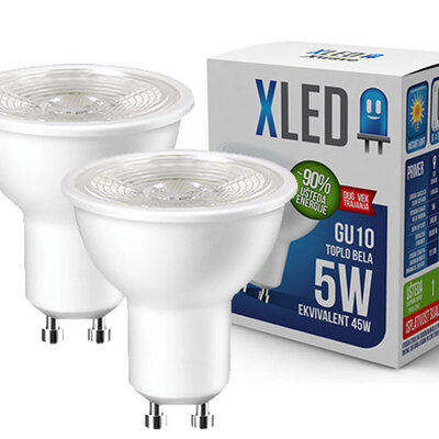 LED Sijalica XLED GU10 5W 220V Toplo bela 400Lm 22418 2kom.