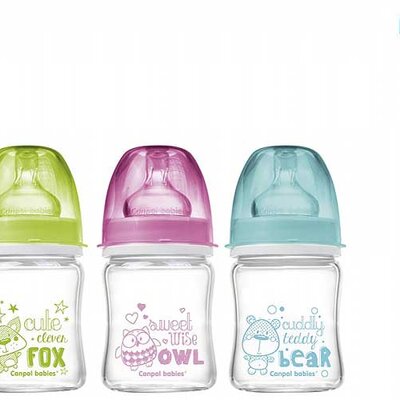 Canpol Staklena flašica za bebu EasyStart Anticolic 120ml Forest Friends 79/001
