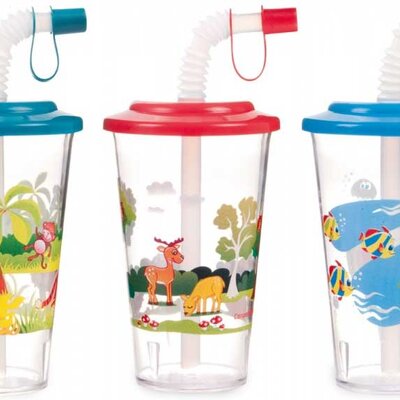 Canpol Čaša sa slamkom 320ml 12m+ Jakubek Animals 4/112