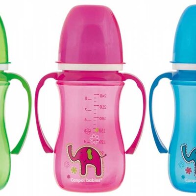 Canpol Bebi flašica za učenje Non-spill EasyStart Colorful Animals 240ml 35/208