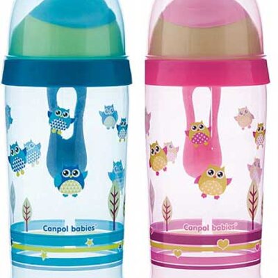 Canpol Bebi bočica 12m+ Non-spill 350 ml Sova 56/513