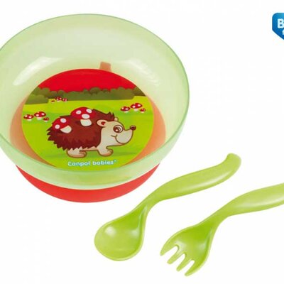 Canpol Baby činija sa poklopcem i priborom za hranjenje Jež 21/300