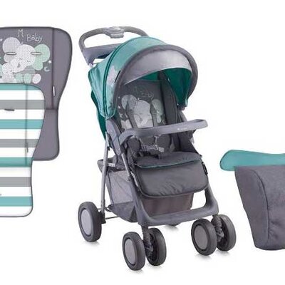 Lorelli Bertoni Kolica za bebe Foxy Green n Grey Elephants sa prekrivačem