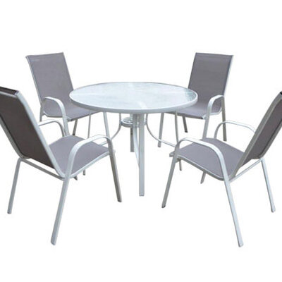 Baštenska Garnitura Lycia WH 4 Stolice i Sto Sa Staklom