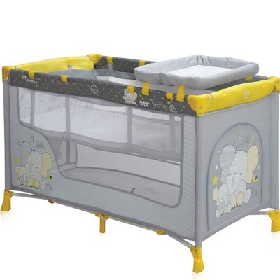 Bertoni Lorelli Prenosivi krevetac Nanny sa 2 nivoa Yellow Elephants