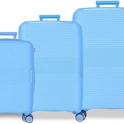 Komplet proširivih kofera od polipropilena 55cm-68cm-78cm Movom Inari sky blue 53294