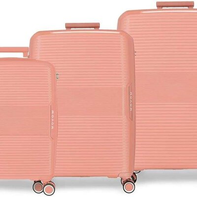 Komplet proširivih kofera od polipropilena 55cm-68cm-78cm Movom Inari coral 53294