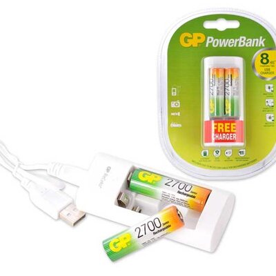 GP Punjač sa dve punjive baterije U211-270AAHCWA12F-UE2