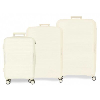 Komplet proširivih kofera od polipropilena 55cm-68cm-78cm Movom Inari white 53294