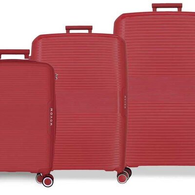 Komplet proširivih kofera od polipropilena 55cm-68cm-78cm Movom Inari red 53294