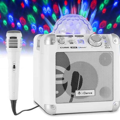 Bluetooth zvučnik sa mikrofonom i disko kuglom iDance BC10 White 025221