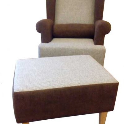 Fotelja sa tabureom Nevada braon siva