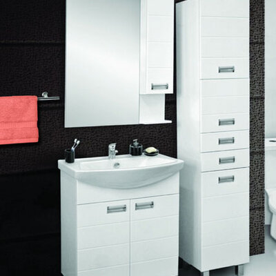 Kupatilski set Idevit Line sa umivaonikom, ogledalom i ormarom sa korpom