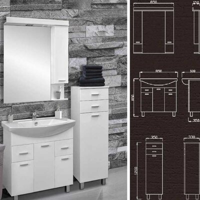 Kupatilski set Klasik sa umivaonikom, ogledalom i ormarićem