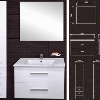 Kupatilski set Venera 800 sa umivaonikom, ogledalom i ormarićem